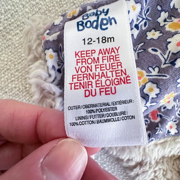 Baby Boden Reversible Floral/Fleece Vest EUC Size 12-18mo - Picture 4 of 4